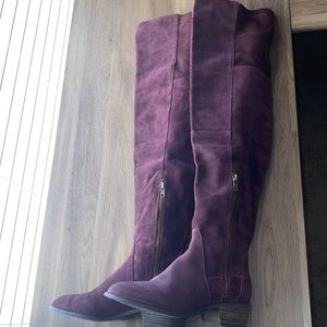 Free People Everly purple suede over-the-knee boots